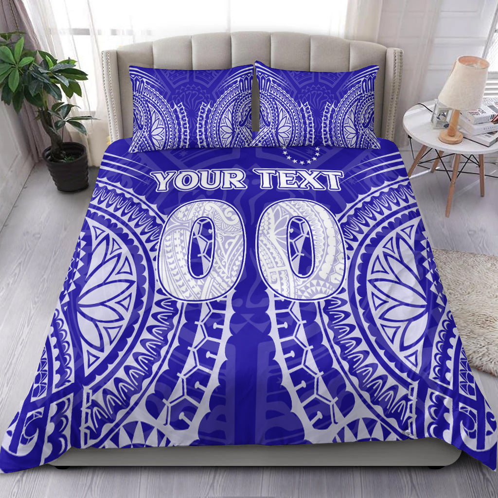 (Custom Personalised) Cook Islands Pukapuka Bedding Set - Tribal Pattern - LT12 Blue - Polynesian Pride