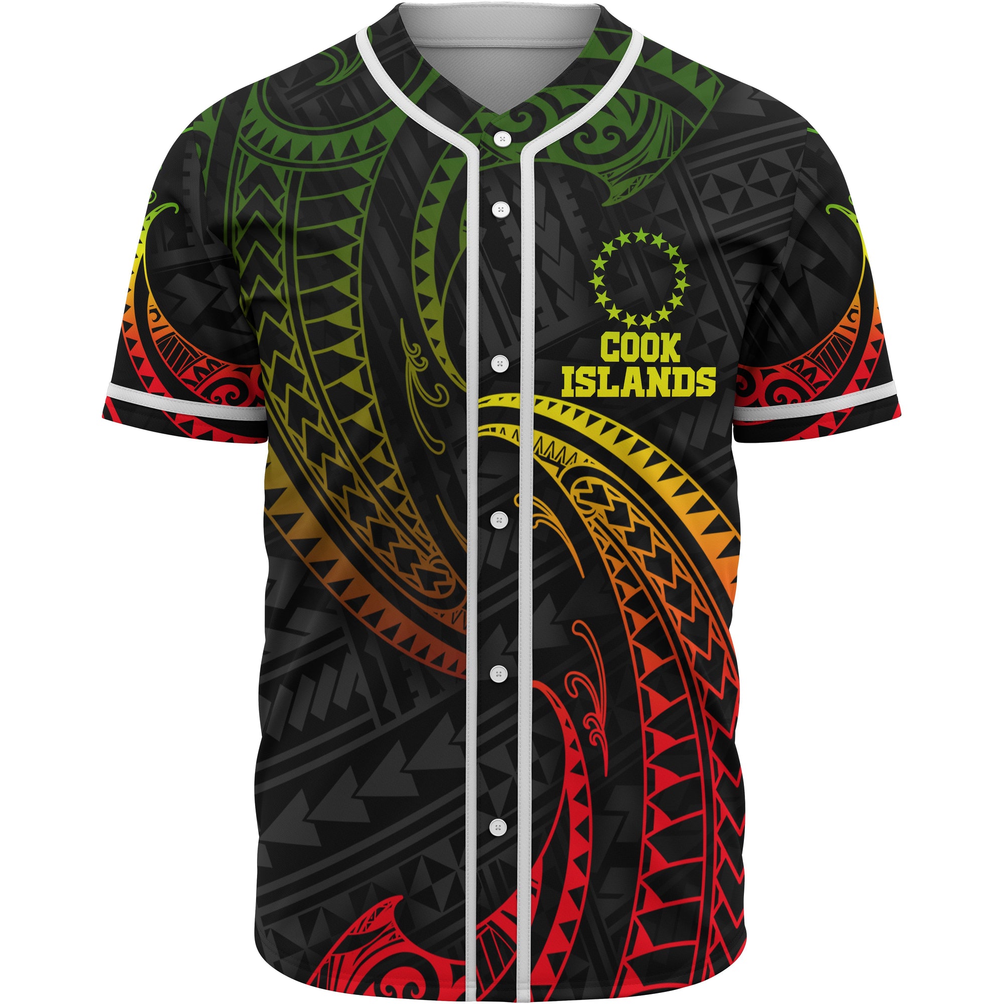 Cook Islands Polynesian Baseball Shirt - Reggae Tribal Wave Unisex Reggae - Polynesian Pride