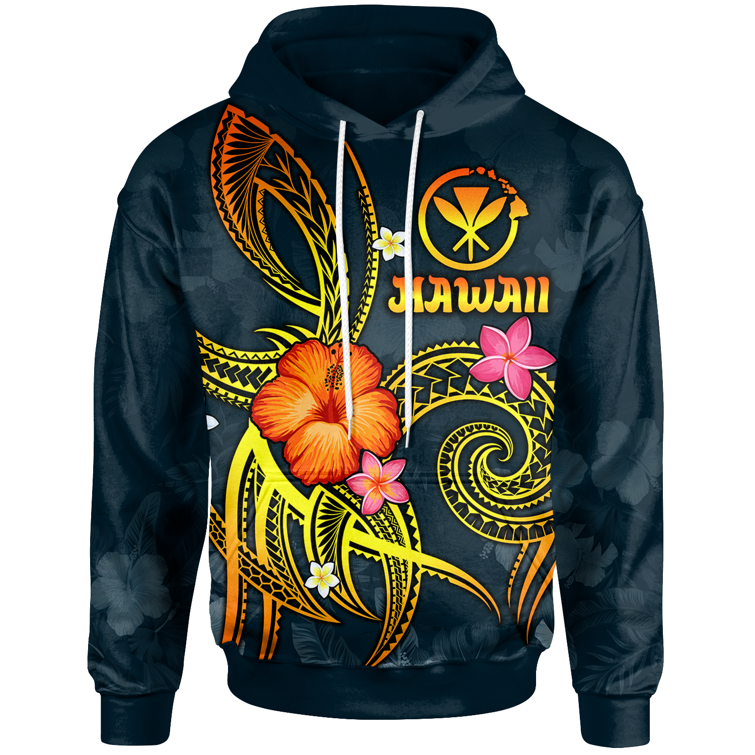 Polynesian Hawaii Hoodie Legend of Kanaka Maoli (Blue) Unisex Blue - Polynesian Pride