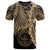 Palau Polynesian T Shirt Tribal Wave Tattoo Gold Unisex Gold - Polynesian Pride