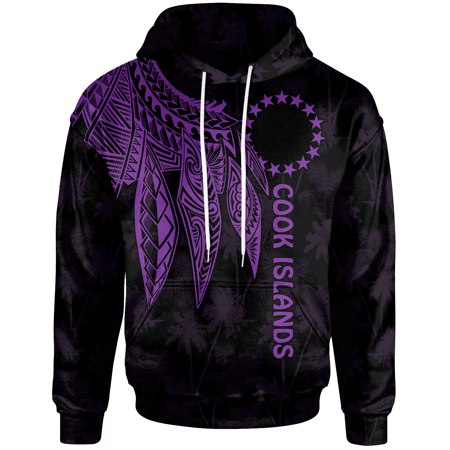 Cook Islands Hoodie Polynesian Wings (Purple) Unisex Purple - Polynesian Pride