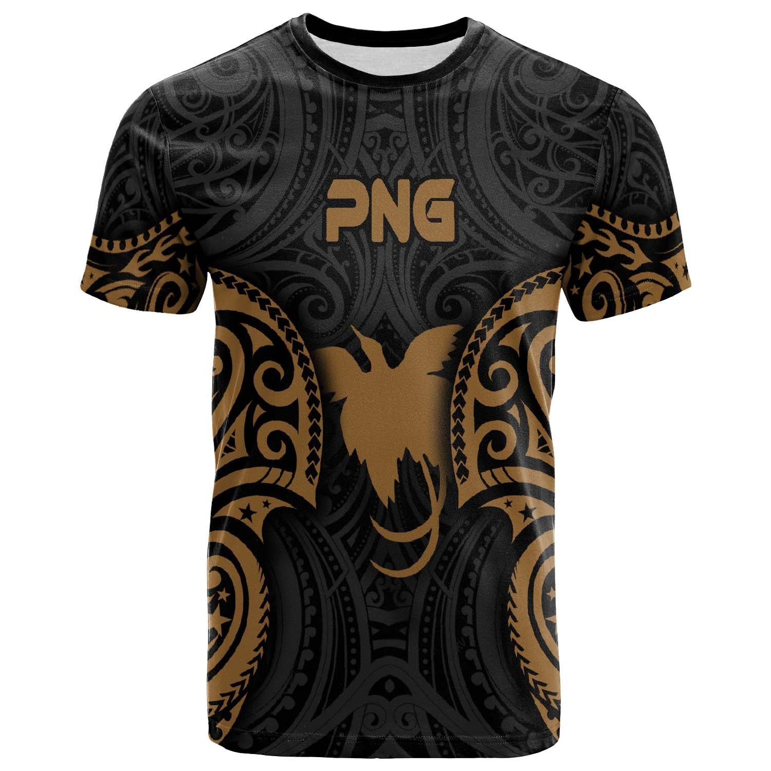 Papua New Guinea Polynesian T Shirt PNG Spirit Gold Unisex Gold - Polynesian Pride