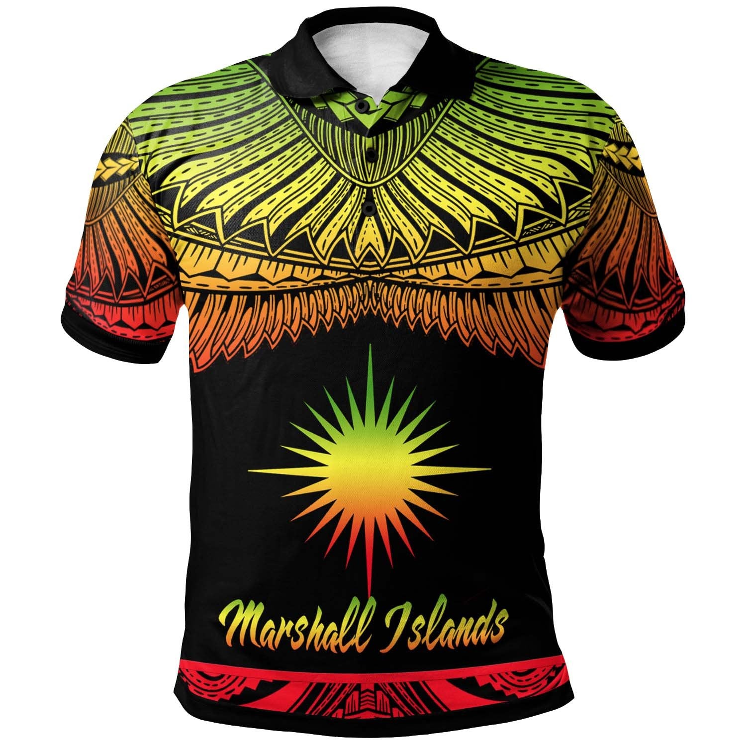 Marshall Islands Polo Shirt Polynesian Tattoo Reggae Version Unisex Reggae - Polynesian Pride