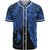 Yap Polynesian Baseball Shirt - Tribal Wave Tattoo Blue Unisex Blue - Polynesian Pride