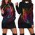 Samoa Hoodie Dress - Butterfly Polynesian Style Black - Polynesian Pride