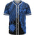 Nauru Polynesian Baseball Shirt - Tribal Wave Tattoo Blue Unisex Blue - Polynesian Pride