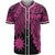 Nauru Polynesian Baseball Shirt - Tribal Wave Tattoo Pink Unisex Pink - Polynesian Pride