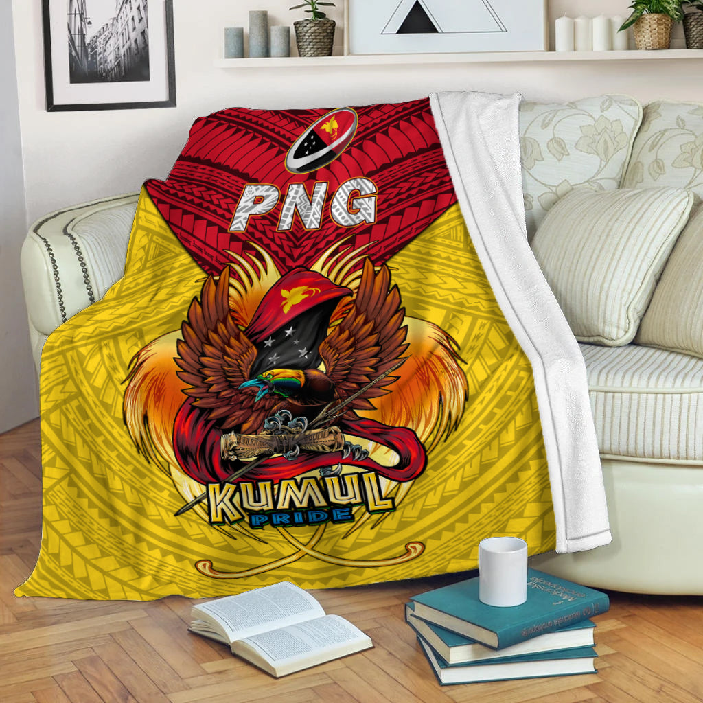 Papua New Guinea Rugby Kumul Pride Blanket - LT2 White - Polynesian Pride