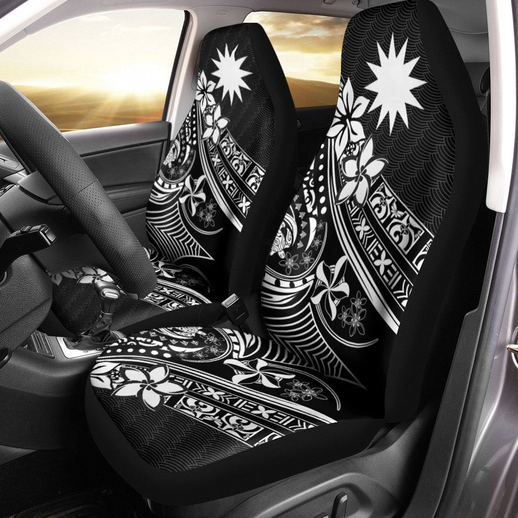 Nauru Car Seat Cover - The Flow OF Ocean Universal Fit Black - Polynesian Pride