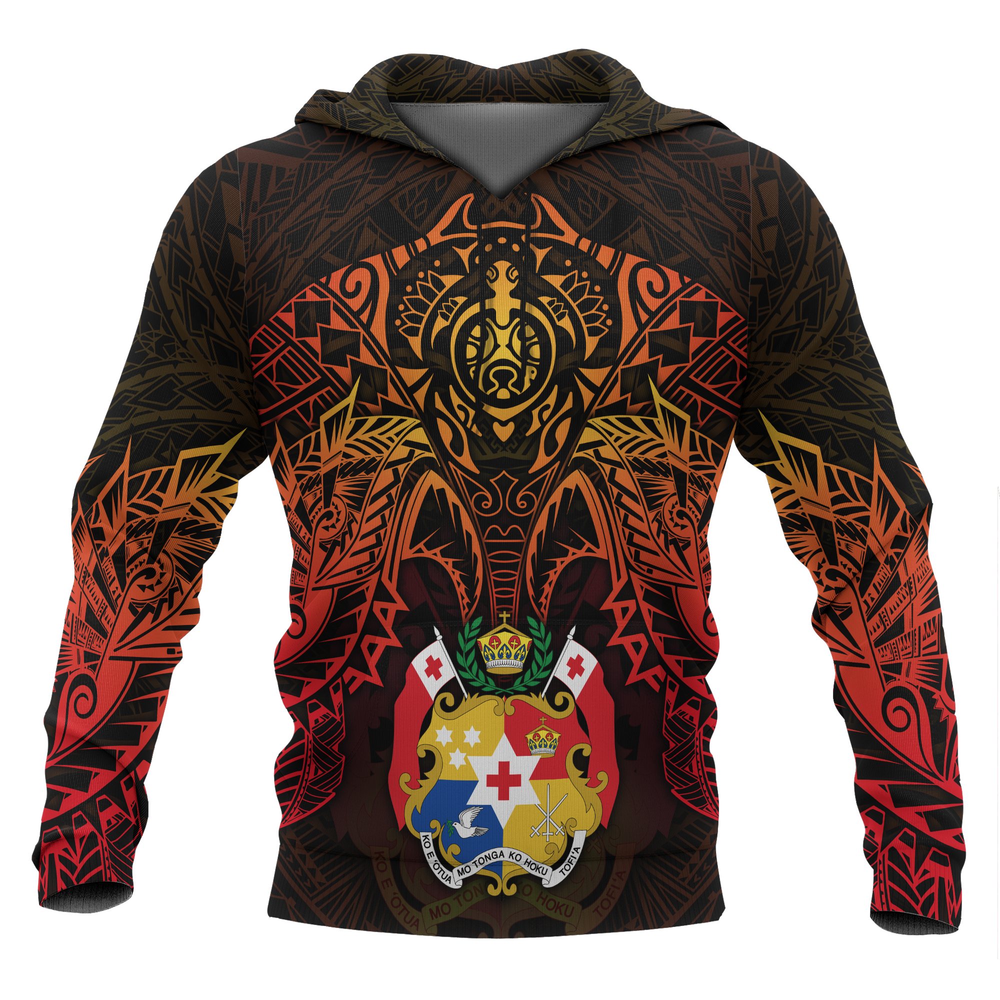 Tonga Polynesian Hoodie Red Manta Ray Unisex RED - Polynesian Pride