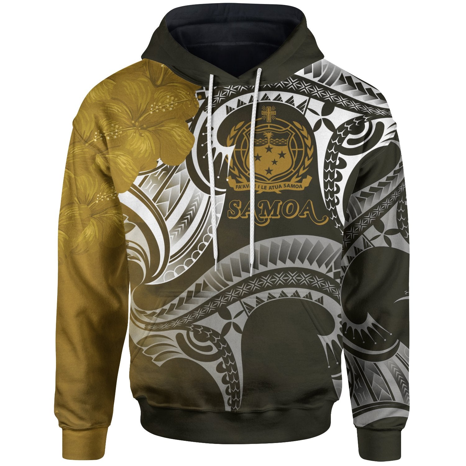 Samoa Hoodie Samoa Seal Wave Style (Gold) Unisex Gold - Polynesian Pride