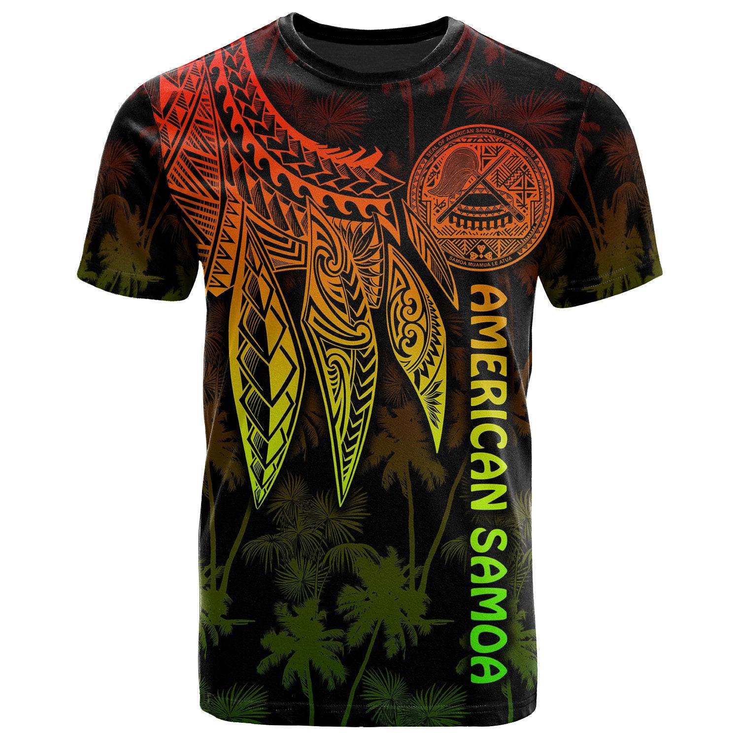 American Samoa T Shirt Polynesian Wings (Reggae) Unisex Reggae - Polynesian Pride