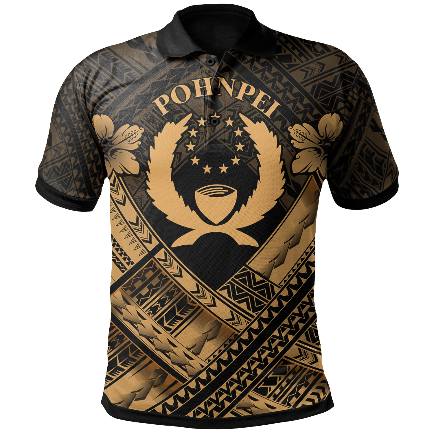 Pohnpei Polynesian Polo Shirt Pohnpei Gold Seal Camisole Hibiscus Style Unisex Gold - Polynesian Pride