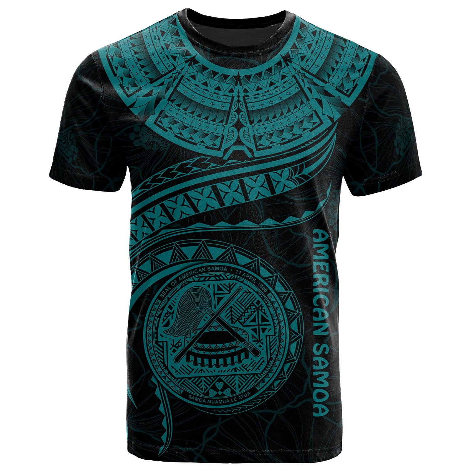 American Samoa Polynesian T Shirt American Samoan Waves (Turquoise) Unisex Art - Polynesian Pride