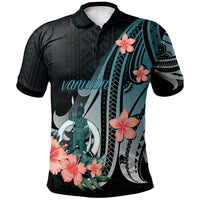 Vanuatu Polo Shirt Turquoise Polynesian Hibiscus Pattern Style Unisex Turquoise - Polynesian Pride