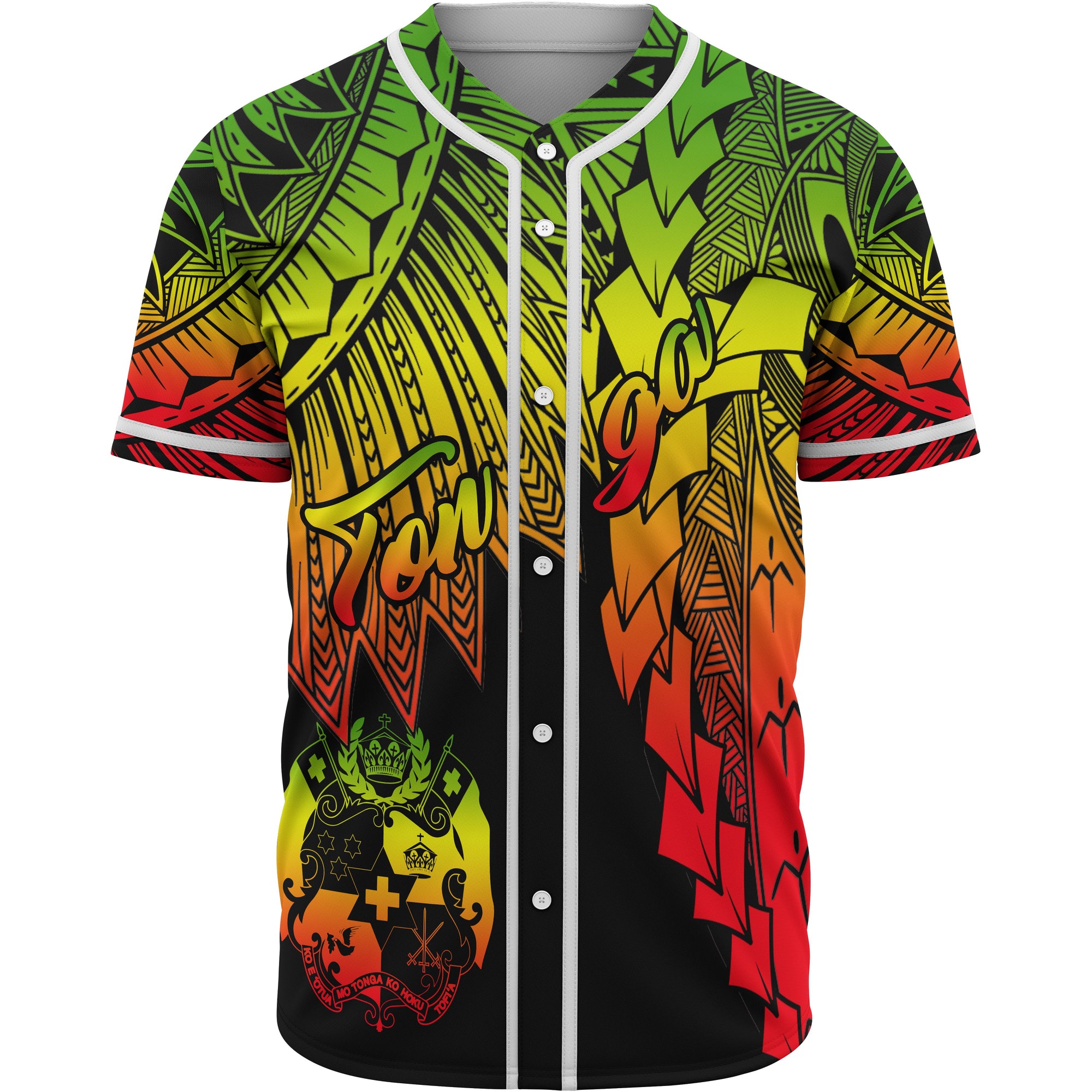 Tonga Polynesian Baseball Shirt - Tribal Wave Tattoo Reggae Unisex Reggae - Polynesian Pride