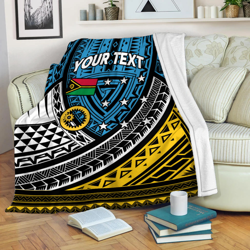 (Custom Personalised) Vanuatu Sanma Province Tribal Pattern Blanket - LT12 Blanket White - Polynesian Pride