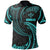 Kosrae Micronesia Polo Shirt Neon Blue Tribal Wave Unisex Neon Blue - Polynesian Pride