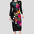 Kosrae Hibiscus Polynesian Tribal Long Sleeves Dress - LT12 Women Black - Polynesian Pride