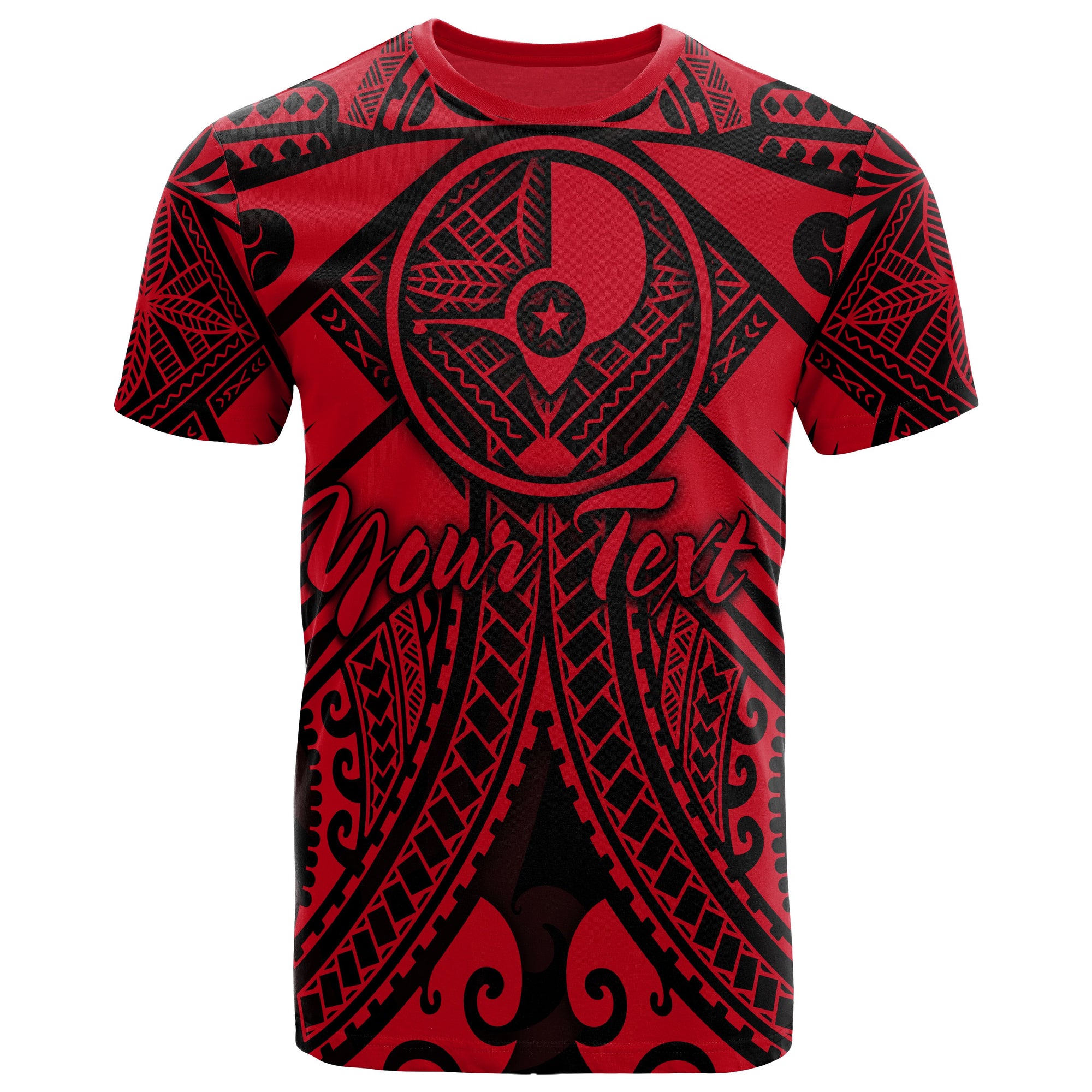 Yap Custom T Shirt Red Seal with Polynesian Tattoo Unisex Red - Polynesian Pride