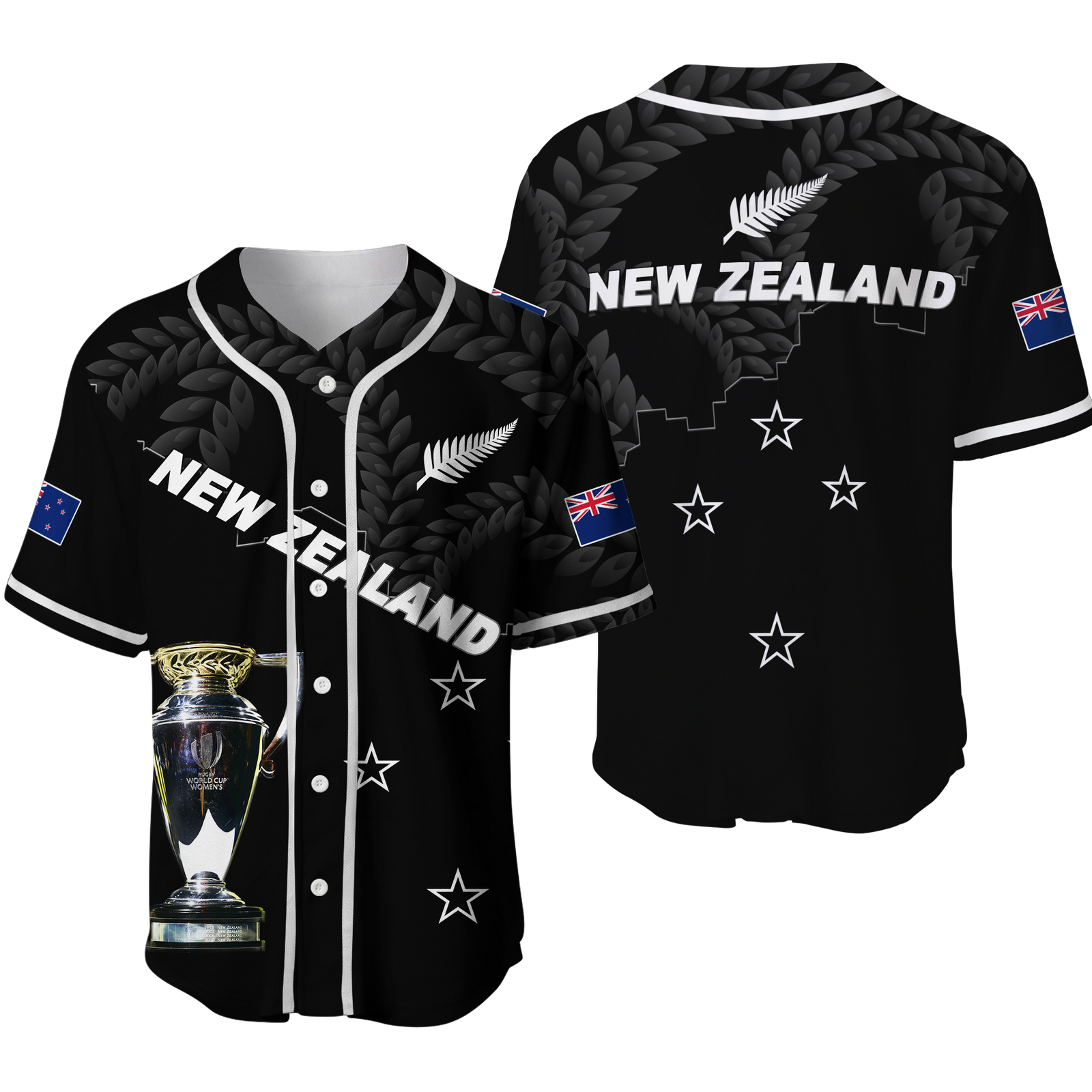 New Zealand Champions Rugby 2022 Baseball Jersey - LT12 Unisex Black - Polynesian Pride