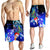 Guam Custom Personalised Men's Shorts - Humpback Whale with Tropical Flowers (Blue) - Polynesian Pride