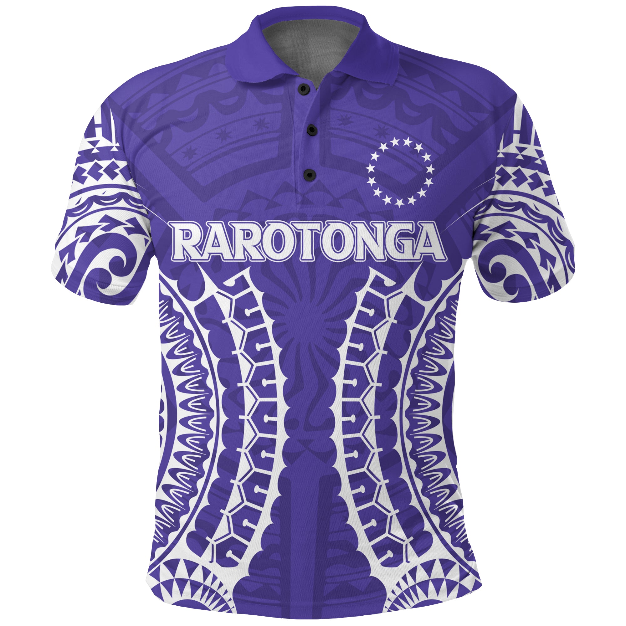Custom Cook Islands Rarotonga Polo Shirt Purple Tribal Pattern LT12 Unisex Purple - Polynesian Pride