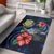 Tuvalu Polynesian Area Rug - Blue Turtle Hibiscus Blue - Polynesian Pride