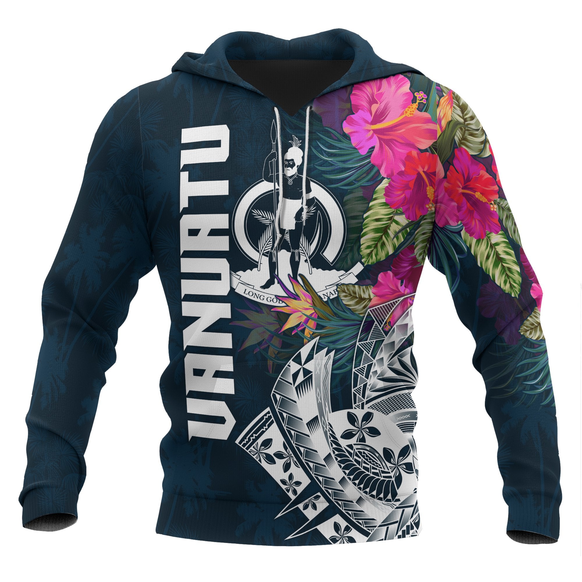 Vanuatu Polynesian Hoodie Summer Vibes Unisex Blue - Polynesian Pride