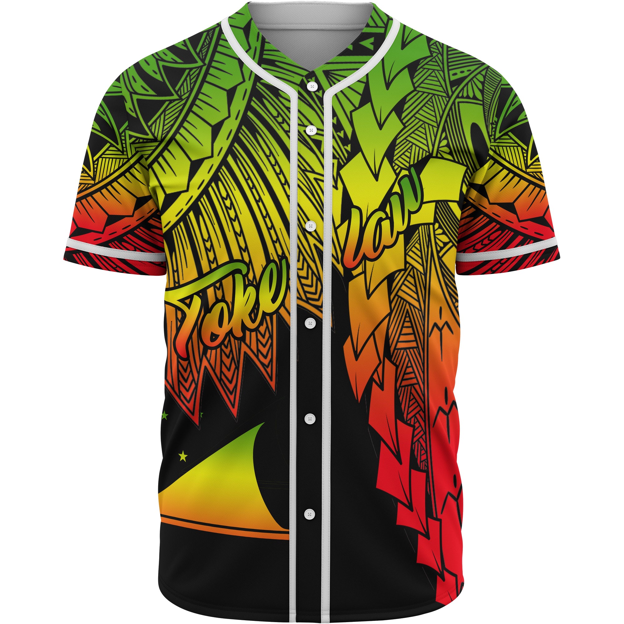 Tokelau Polynesian Baseball Shirt - Tribal Wave Tattoo Reggae Unisex Reggae - Polynesian Pride