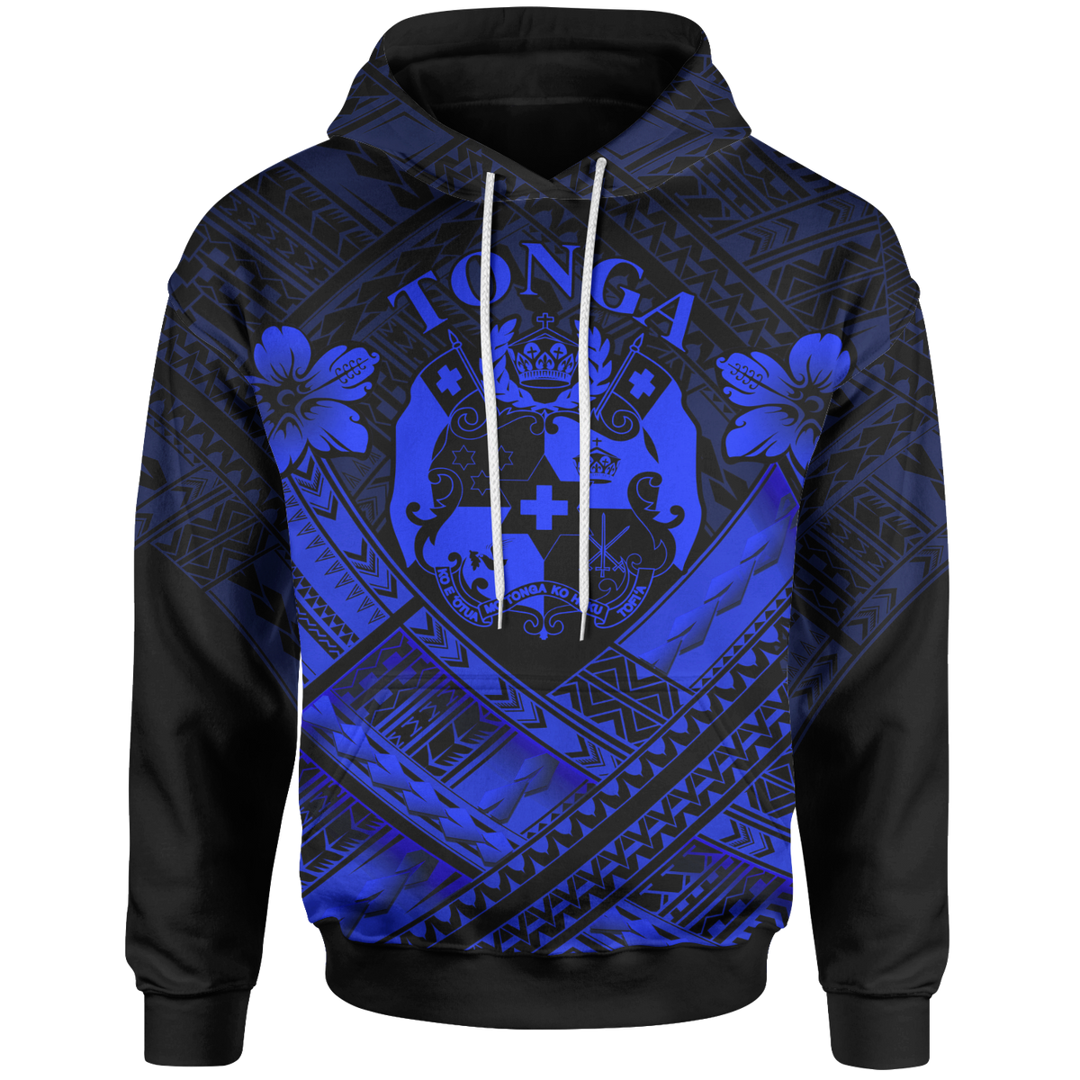 Tonga Polynesian Hoodie Tonga Blue Seal Camisole Hibiscus Style Unisex White - Polynesian Pride