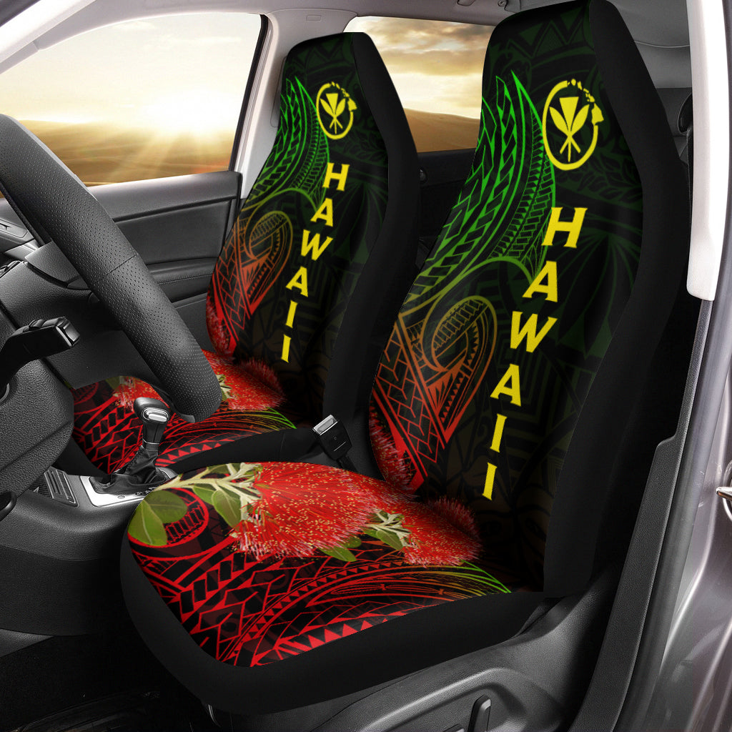 Hawaii Polynesian Car Seat Covers - Ohia Lehua - LT12 Universal Fit Black - Polynesian Pride