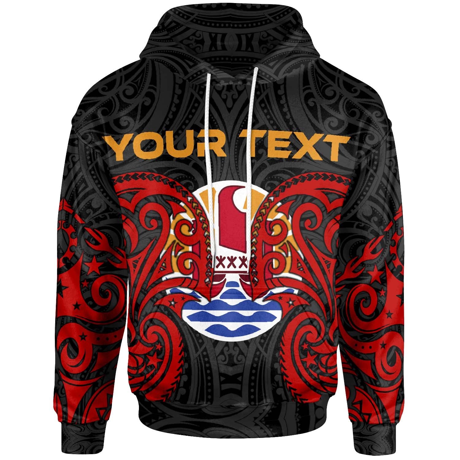 Tahiti Polynesian Custom Hoodie Tahitians Spirit Unisex Red - Polynesian Pride