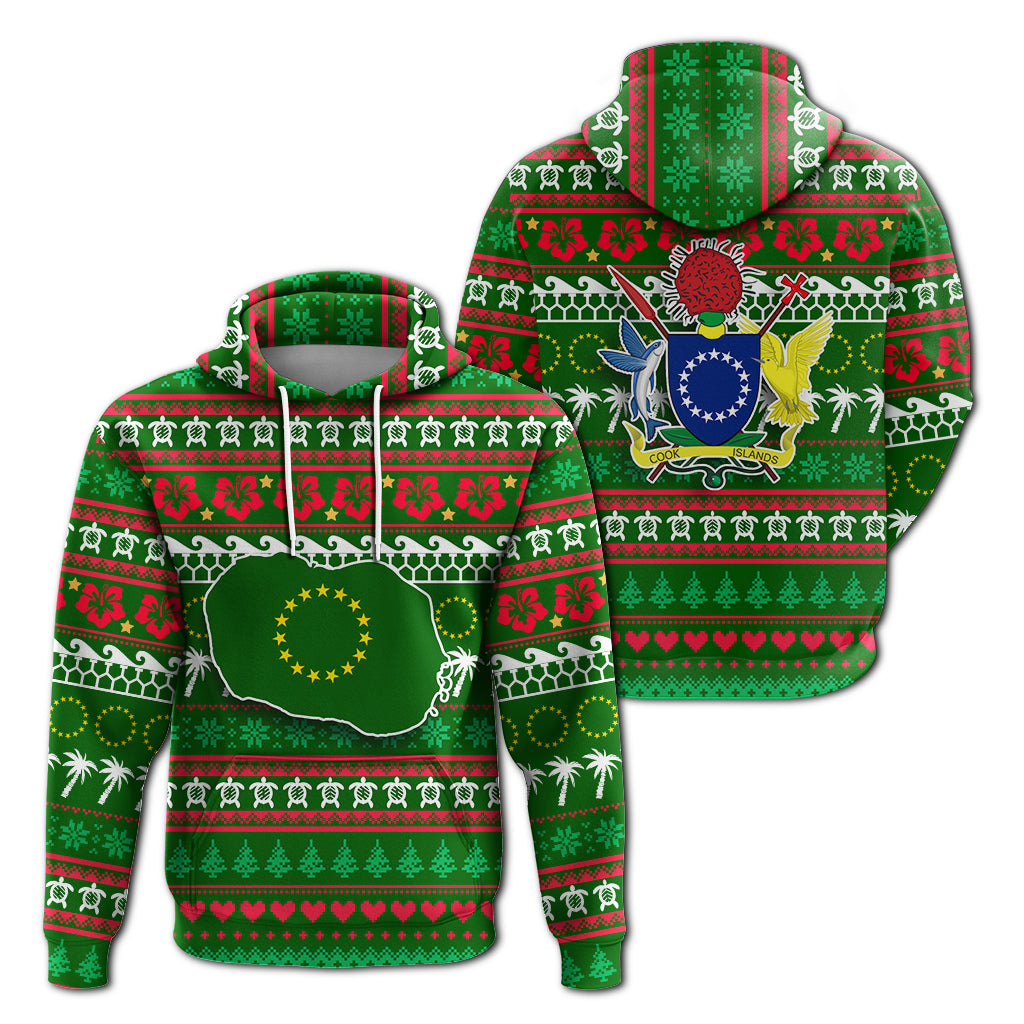 Cook Islands Christmas Hoodie Ugly Christmas LT12 Unisex Green - Polynesian Pride