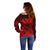 (Custom Personalised) Kakau Polynesian Tribal Hawaiian Turtle with Kanaka Maoli Red Off Shoulder Sweater LT9 - Polynesian Pride