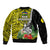 New Caledonia Polynesian Coat Of Arms Mix Tropical Flowers Sleeve Zip Bomber Jacket LT14 - Polynesian Pride