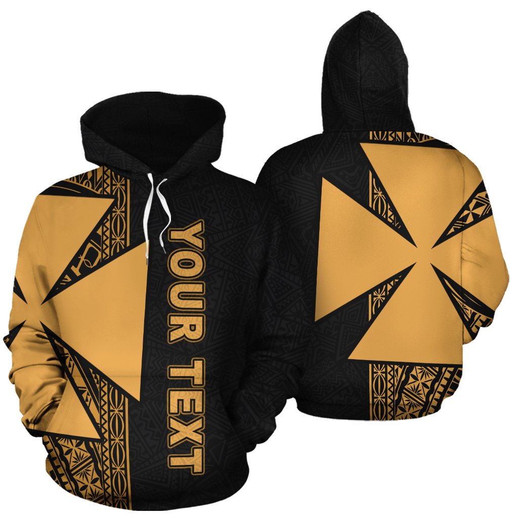 Wallis and Futuna Polynesian Custom Hoodie Yellow Line Unisex Yellow - Polynesian Pride