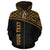 Samoa Polynesian Custom Zip up Hoodie Yellow Curve - Polynesian Pride