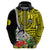 New Caledonia Polynesian Coat of Arms Mix Tropical Flowers Hoodie LT14 - Polynesian Pride