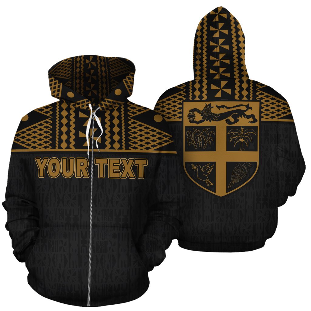 Fiji Polynesian Tapa Custom Zip up Hoodie Yellow Unisex Yellow - Polynesian Pride