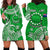 (Custom Personalised) Rarotonga Cook Islands Polynesian Turtle Art Hoodie Dress LT14 Green - Polynesian Pride