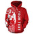 Tonga Custom Polynesian Hoodie Red White Line - Polynesian Pride