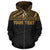 Vanuatu Polynesian Custom Zip up Hoodie Gold - Polynesian Pride