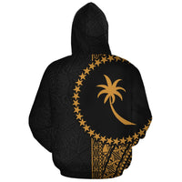 Chuuk Polynesian Custom Zip up Hoodie Yellow Line - Polynesian Pride