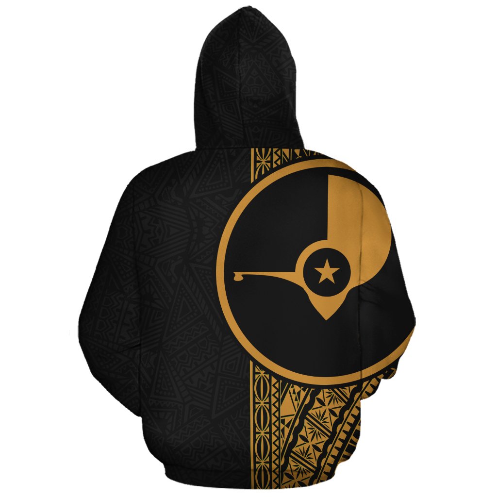 Yap Polynesian Custom Zip up Hoodie Yellow Line - Polynesian Pride