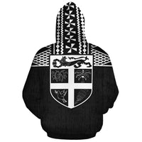 Fiji Polynesian Tapa Custom Hoodie Black - Polynesian Pride
