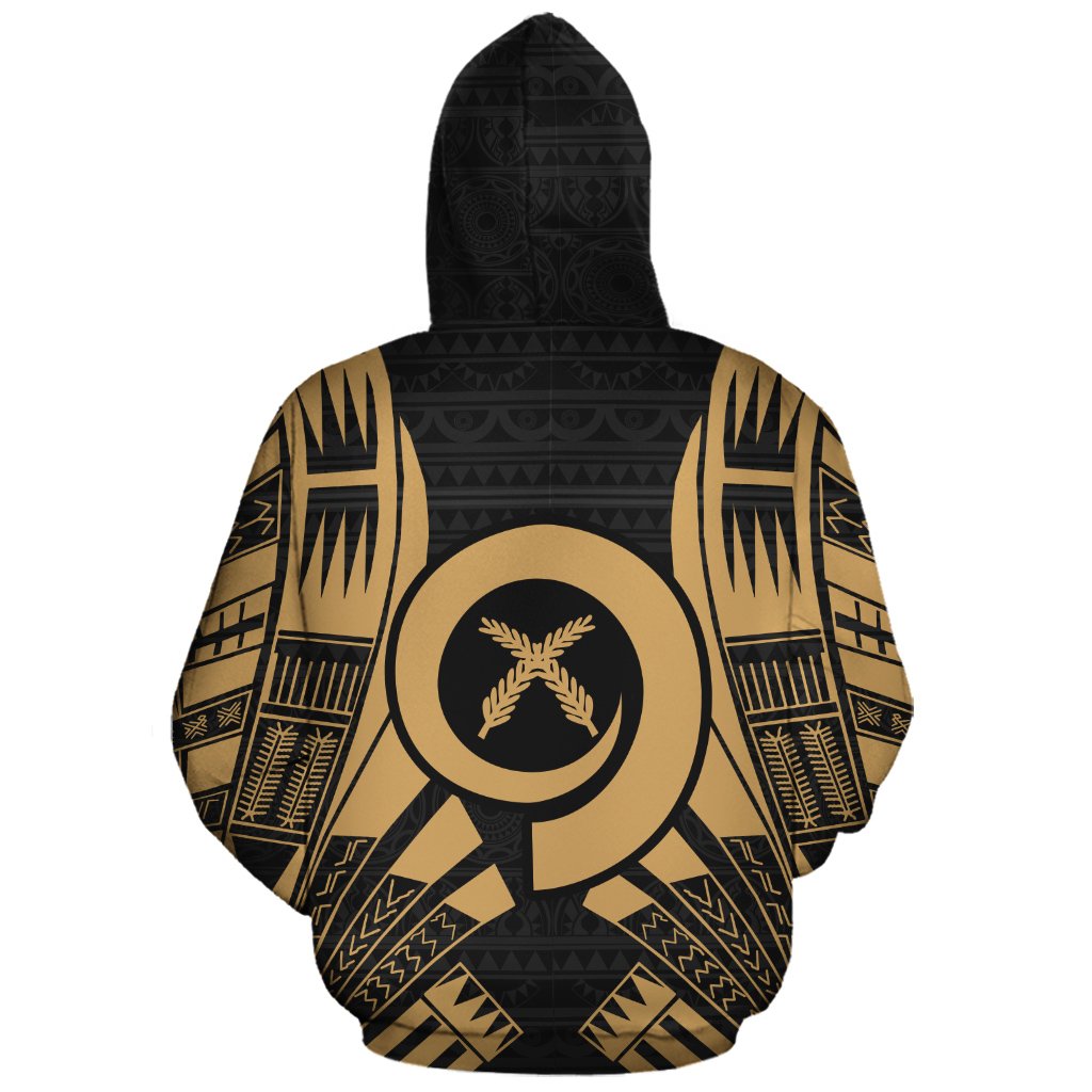 Vanuatu Polynesian Custom Hoodie Gold Tattoo - Polynesian Pride