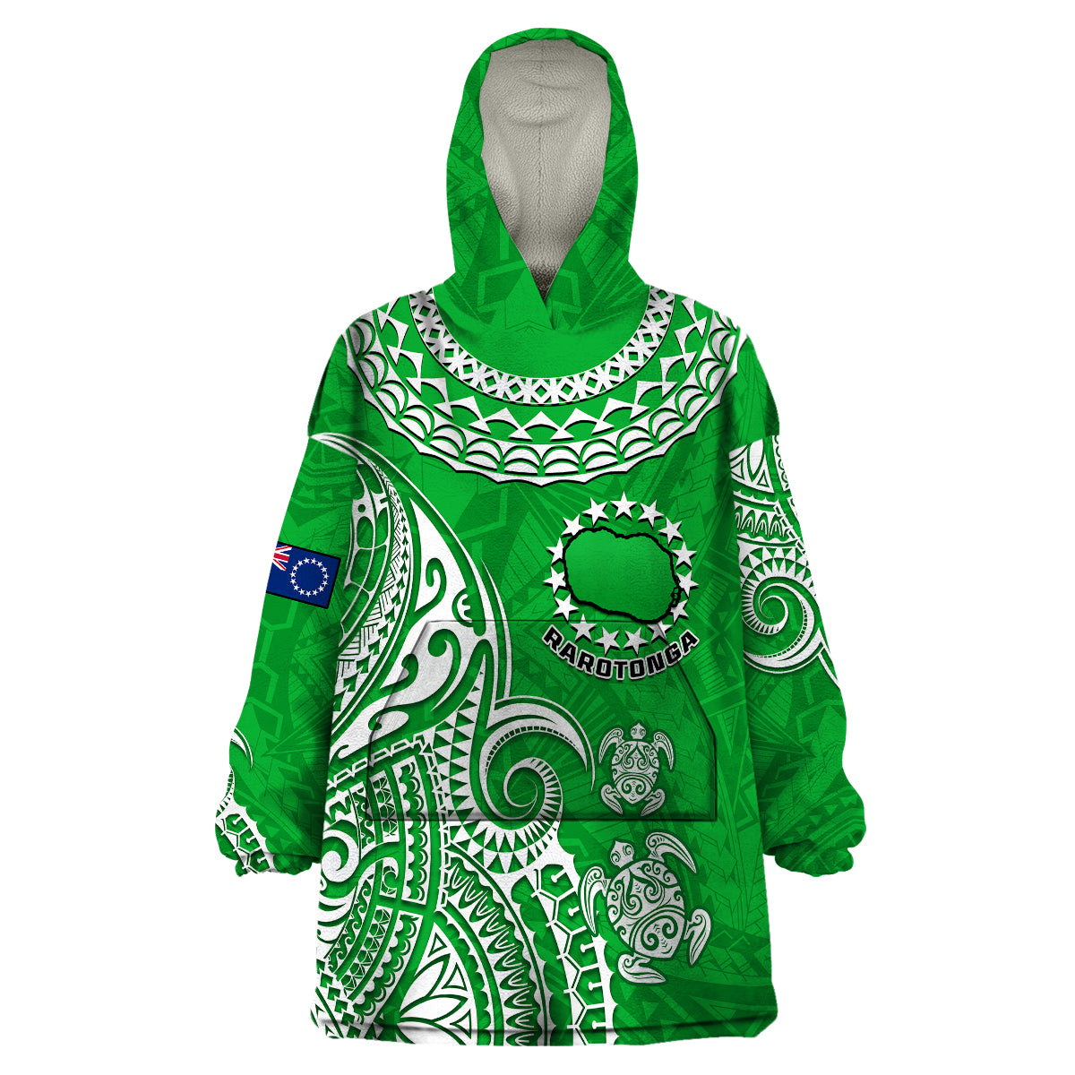 (Custom Personalised) Rarotonga Cook Islands Polynesian Turtle Art Wearable Blanket Hoodie LT14 Unisex One Size - Polynesian Pride