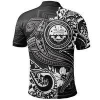 FSM Polo Shirt White Shark Polynesian Tattoo Ver01 - Polynesian Pride