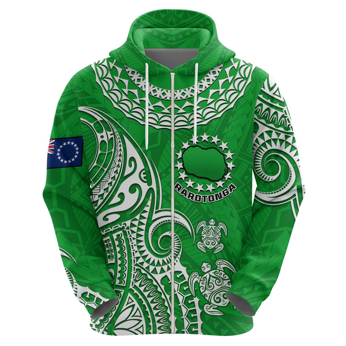 Custom Rarotonga Cook Islands Polynesian Turtle Art Hoodie LT14 - Polynesian Pride